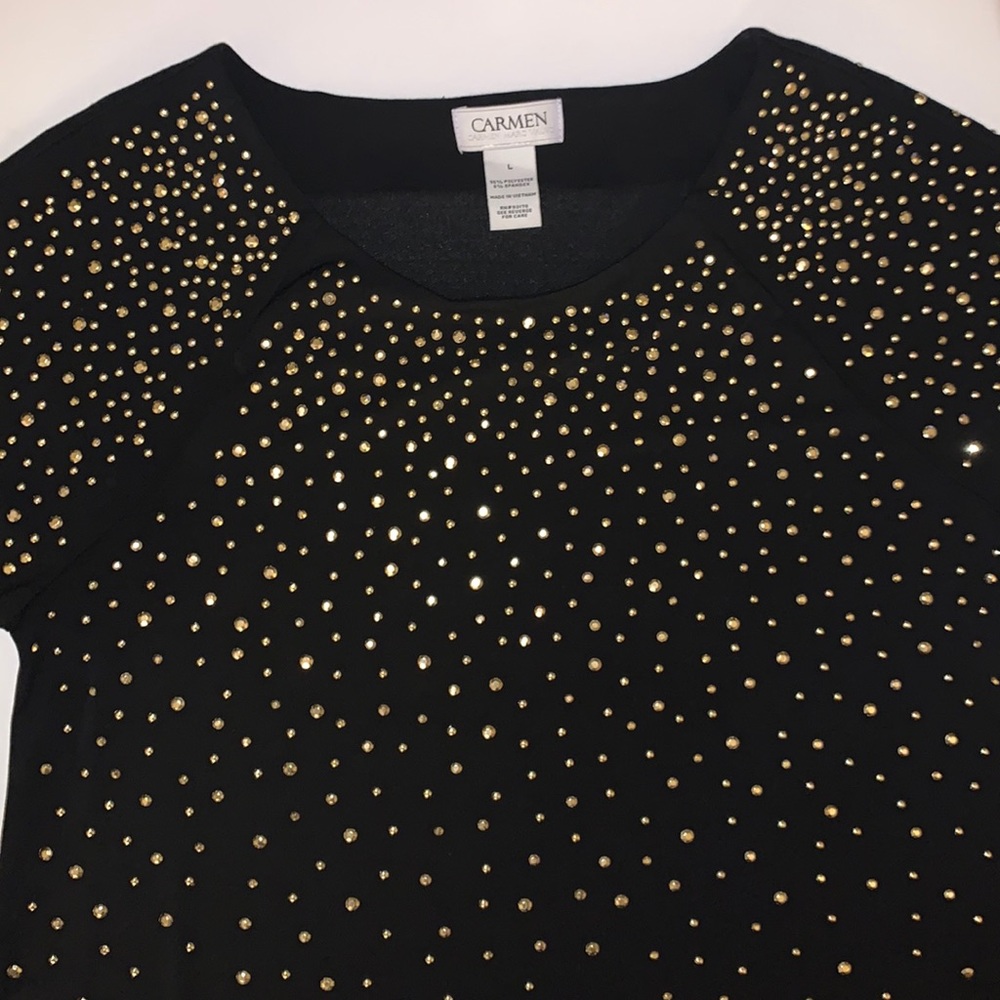 Rhinestone Flare Top
